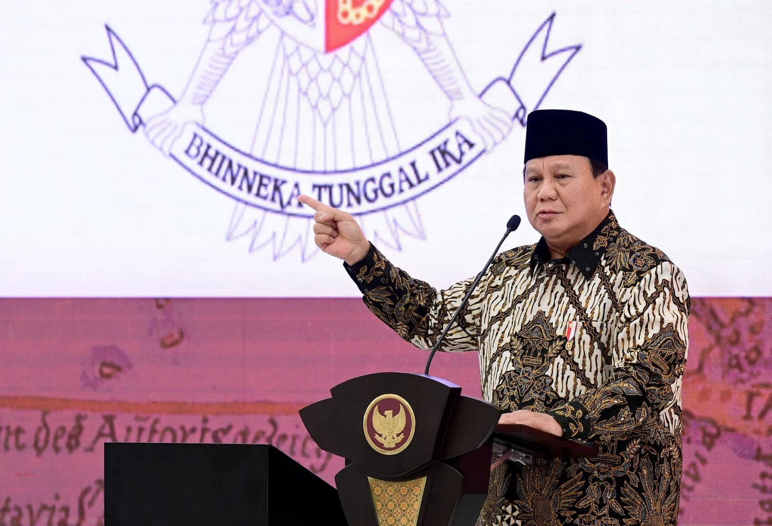 Pidato Presiden Prabowo - Kantor Kementerian Perencanaan Pembangunan Nasional/Bappenas, pada Senin, 30 Desember 2024.