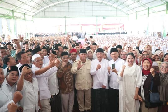 Sowan ke Ponpes Sunan Drajat, Prabowo Diteriaki Presiden!