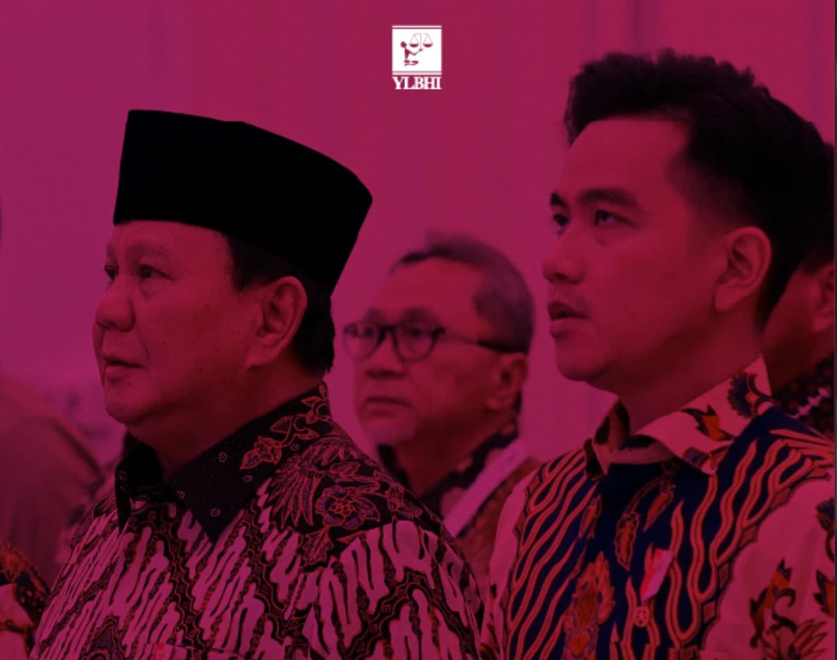 Sampul Catatan Kritis YLBHI Satu Tahun Pemerintahan Prabowo-Gibran: Lanskap Penguatan Pemerintahan Militeristik dan Otoritarian