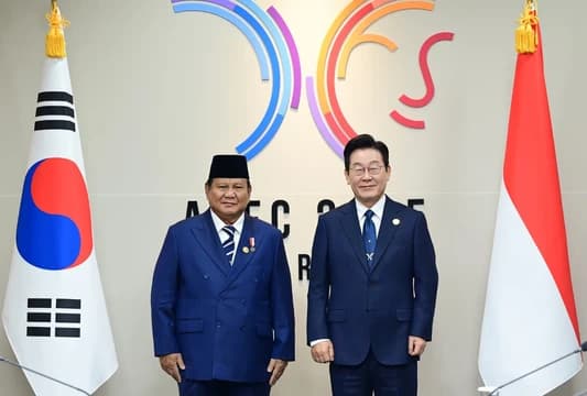di sela ktt apec 2025 presiden prabowo dan presiden lee gelar pertemuan bilateral 01112025 125948
