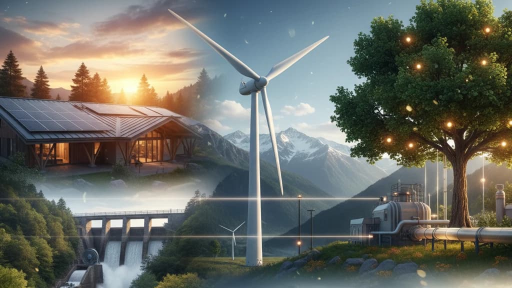 gambar ilustrasi perpaduan antara sumber energi terbarukan
