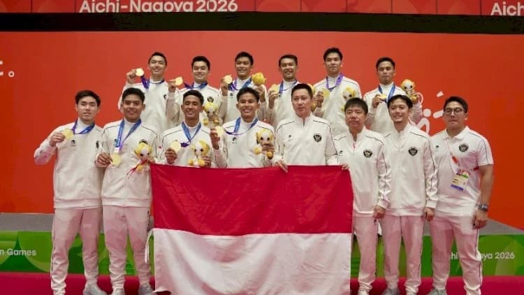 Presiden Prabowo mengapresiasi tim bulu tangkis beregu putra Indonesia yang berhasil menyumbangkan medali emas pertama di Asian Games 2026