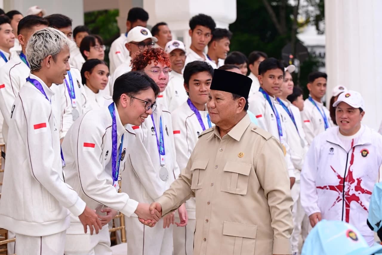 Dalam sambutannya, Presiden Prabowo menyampaikan penghargaan dan terima kasih kepada seluruh atlet, pelatih, serta pihak yang terlibat dalam perjuangan kontingen Indonesia. Pada Asian Games ke-20 Aichi-Nagoya 2026, kontingen Indonesia berhasil meraih total 39 medali, terdiri atas 5 medali emas, 11 medali perak, dan 23 medali perunggu. Capaian tersebut melampaui target empat medali emas yang ditetapkan sebelumnya.