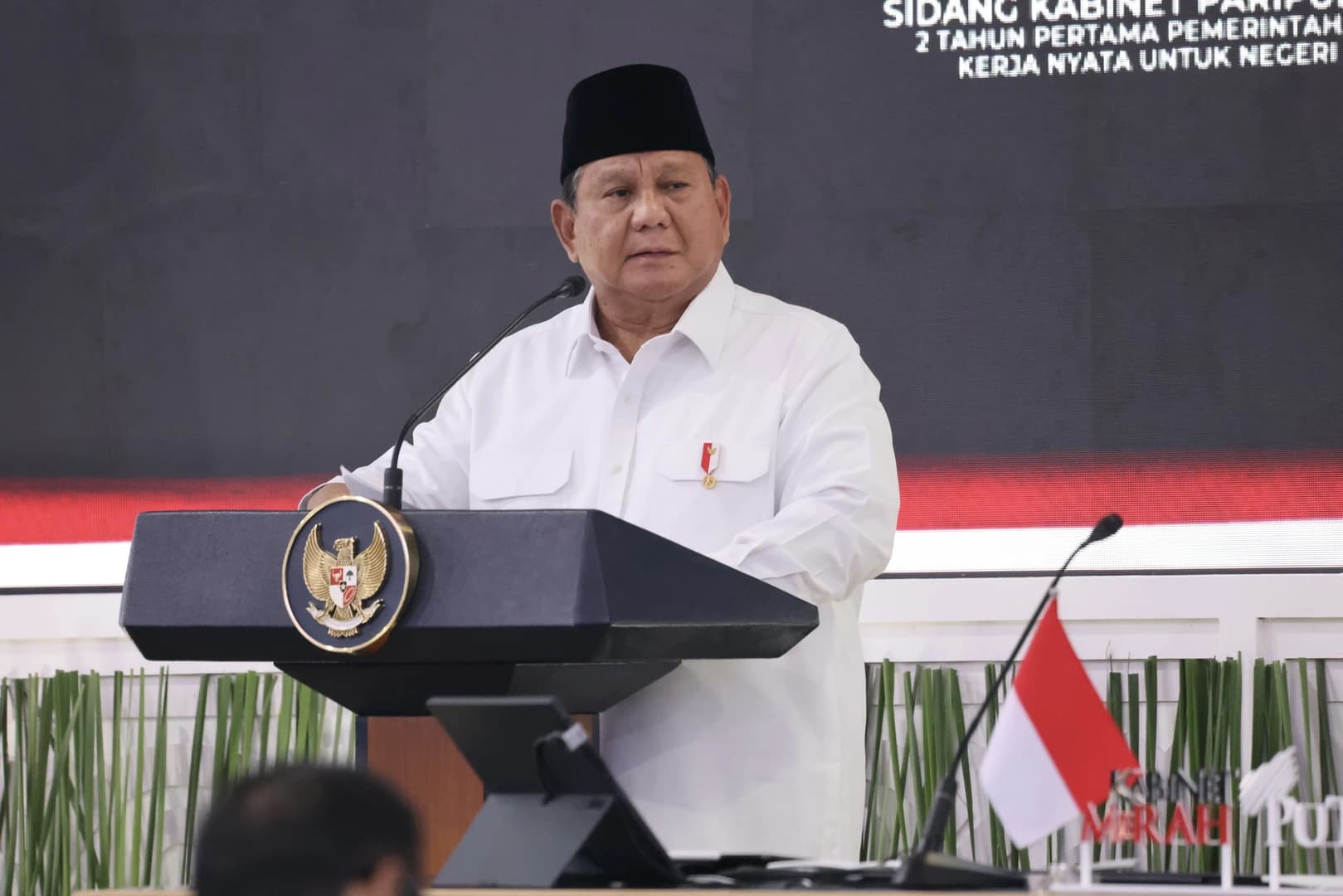 Presiden Prabowo Subianto saat pimpin Sidang Kabinet Paripurna, Istana Negara, Jakarta